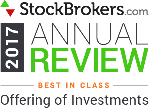 Valutazioni Interactive Brokers: riconoscimenti Stockbrokers.com 2017: "Best in Class - Offering of Investments" (migliore offerta in materia di investimenti)