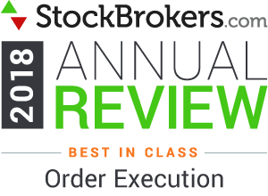 Valutazioni Interactive Brokers: riconoscimenti Stockbrokers.com 2018 - classificatosi come il migliore del 2018 nella categoria "Order Execution" (esecuzione degli ordini)